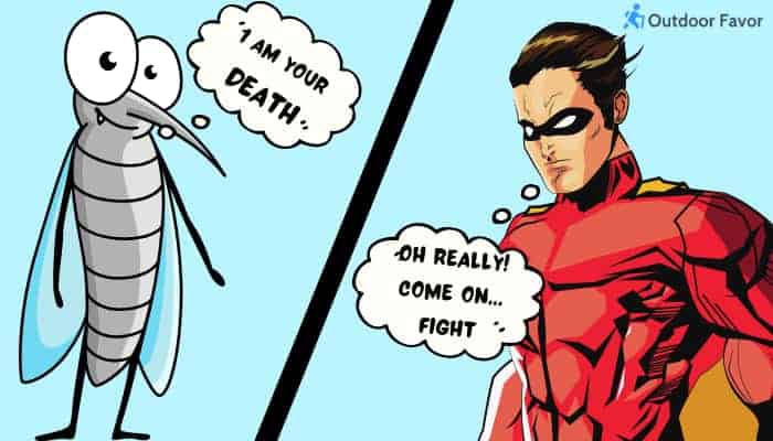 mosquito vs superman fight cartoon comic style