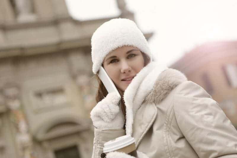 Girl wearing a jacket and thinking is polyester warm