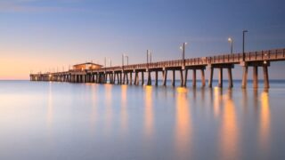A very silent view of Fishing pier at sunset, Gulf Shores, Alabama