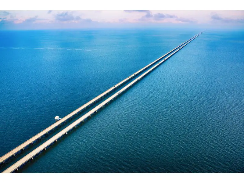 The Longest bridge in the entire world is sitting over the beautiful lake Pontchartrain