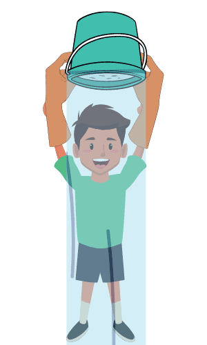 Clipart showing the traditional way tp bath to cool down the body effectively