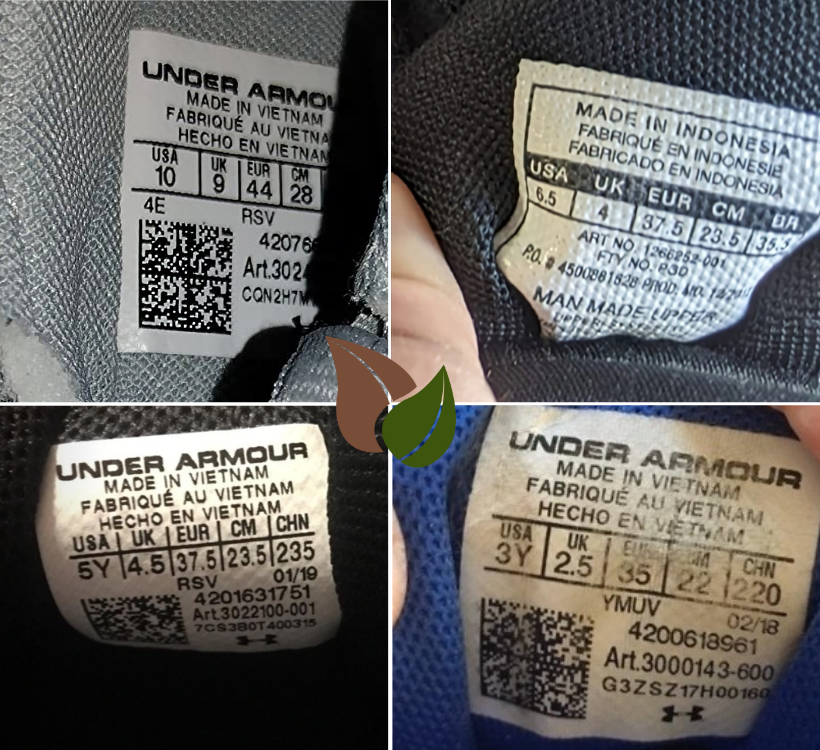 I looked at 4 Under Armour shoes. 3 are made in Vietnam and one in Indonesia.