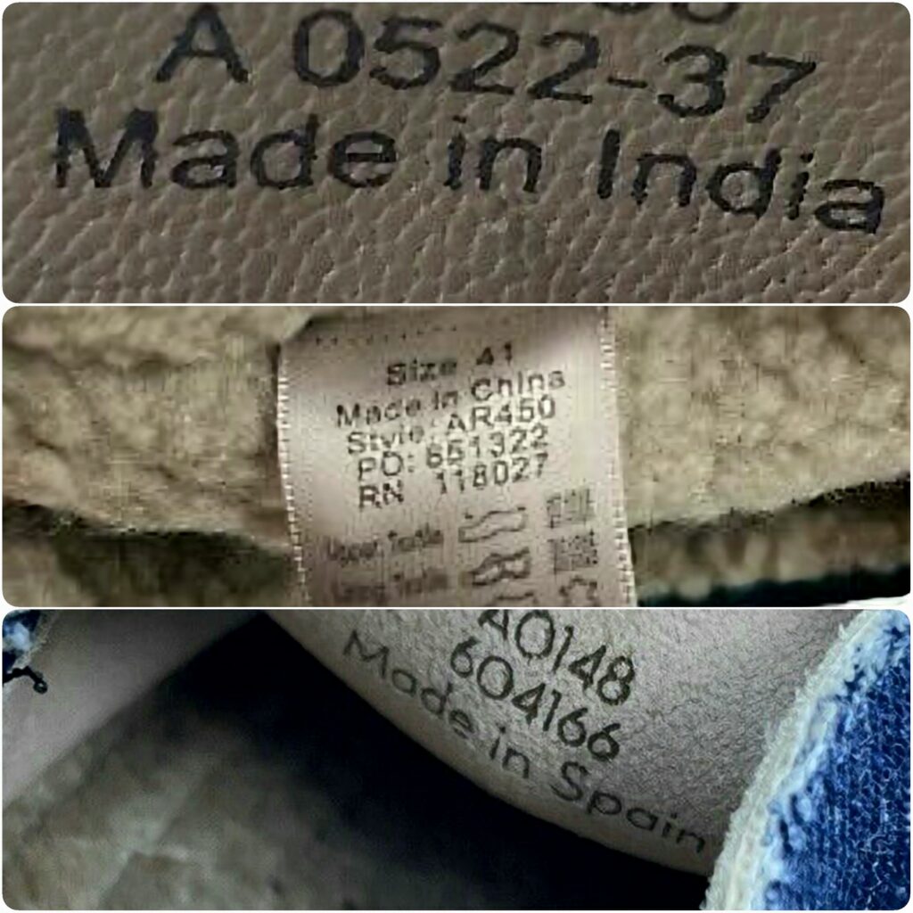Boden Shoes are primarily made in Spain, India, and China as printed on the tags of Boden Shoes