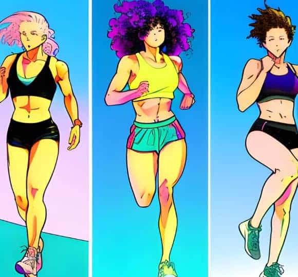 three women running in shorts (1)